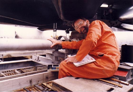 This is Norm Voelzow doing a two-step alignment using our Optalign IR on a long Jackshaft on a Cooling Tower years ago.